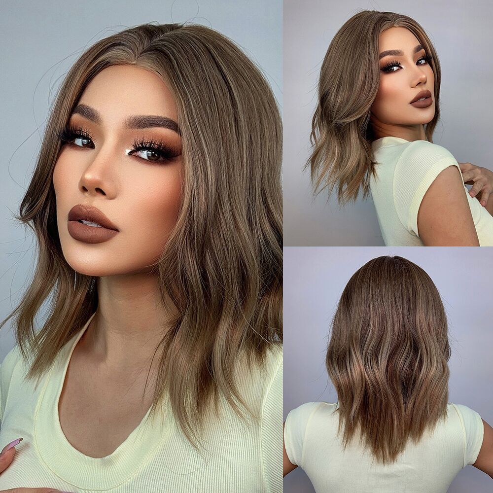 Bob Brown Wavy Synthetic Wig - HairNjoy
