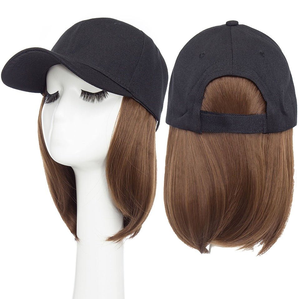 Bob Hair Extension with Adjustable Baseball Cap - HairNjoy