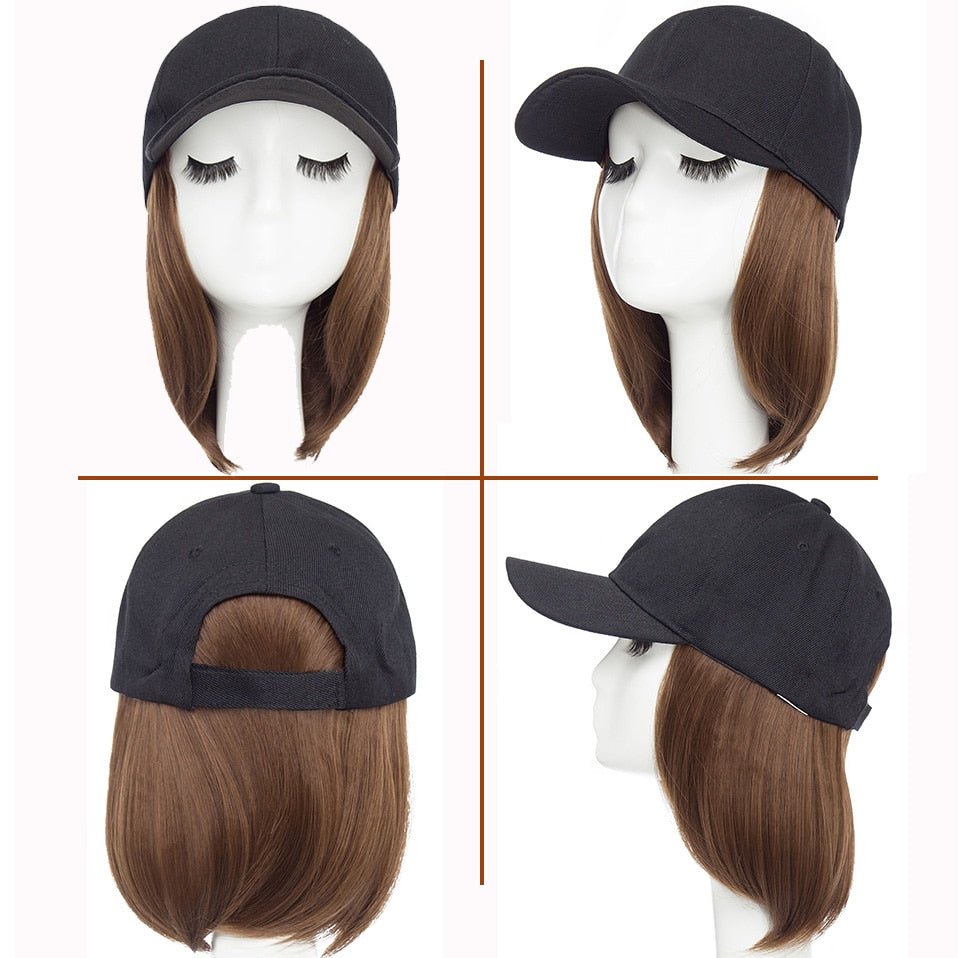 Bob Hair Extension with Adjustable Baseball Cap - HairNjoy