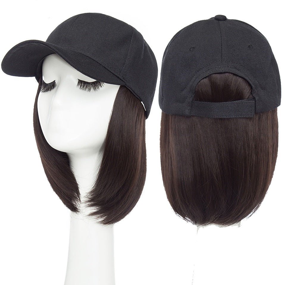 Bob Hair Extension with Adjustable Baseball Cap - HairNjoy