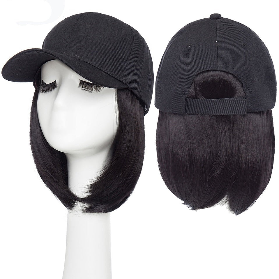 Bob Hair Extension with Adjustable Baseball Cap - HairNjoy