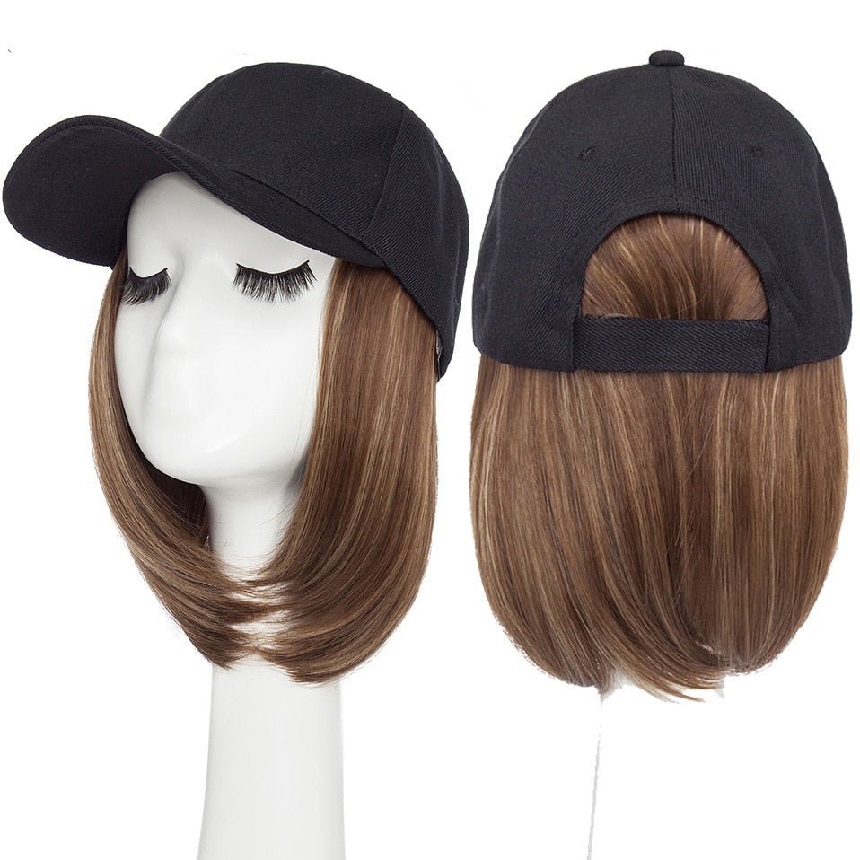Bob Hair Extension with Adjustable Baseball Cap - HairNjoy