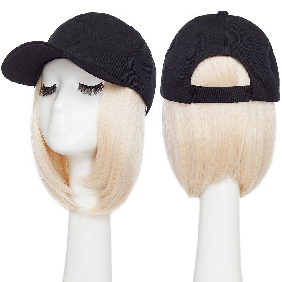 Bob Hair Extension with Adjustable Baseball Cap - HairNjoy