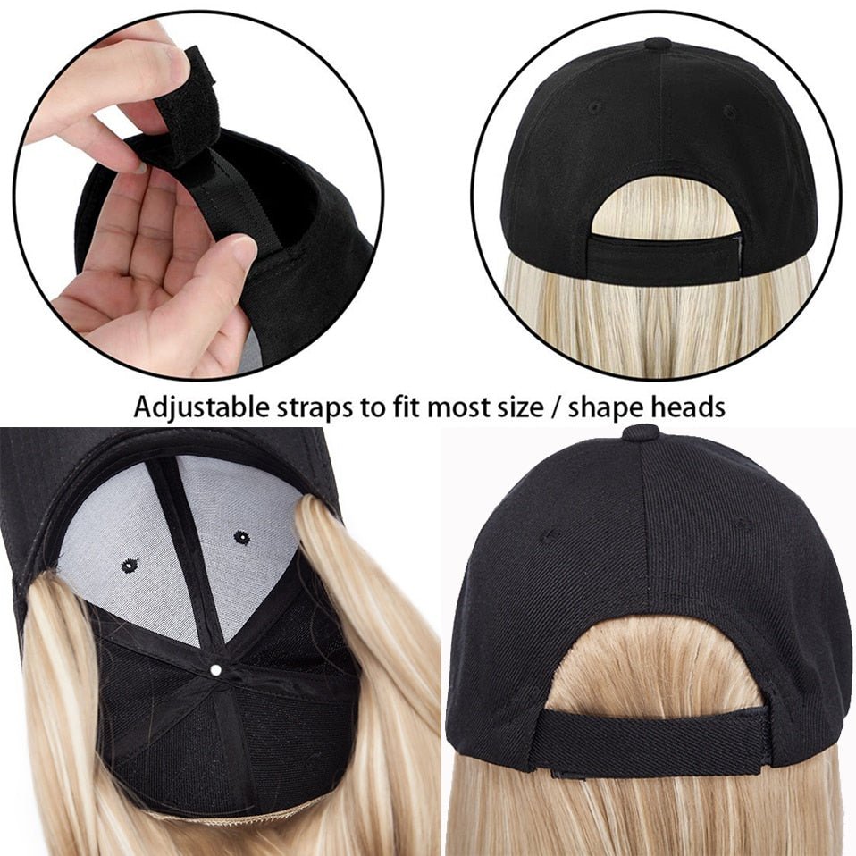 Bob Hair Extension with Adjustable Baseball Cap - HairNjoy