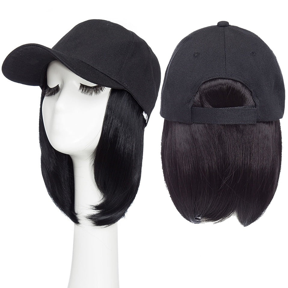 Bob Hair Extension with Adjustable Baseball Cap - HairNjoy
