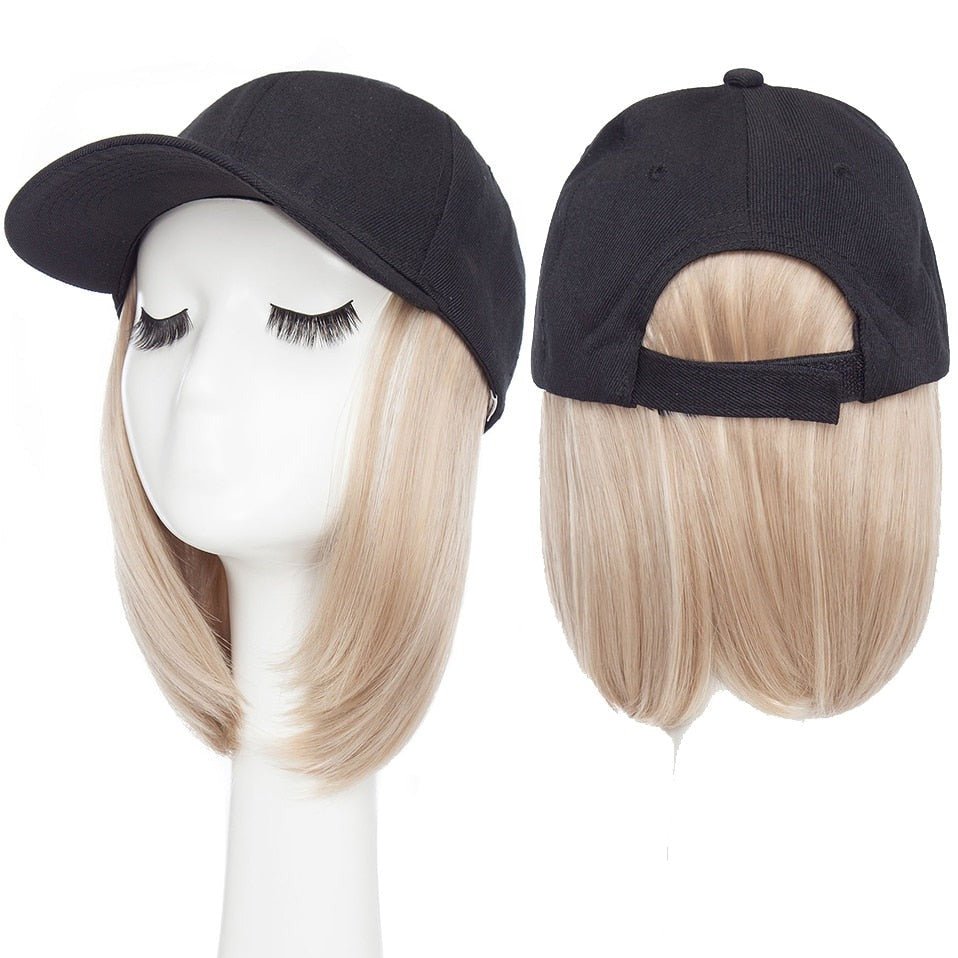 Bob Hair Extension with Adjustable Baseball Cap - HairNjoy