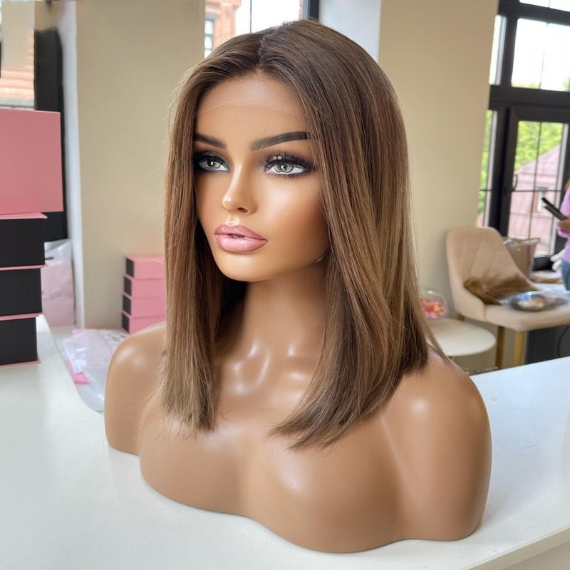 Bob Highlight Ombre Ash Blonde Hair Wigs - HairNjoy
