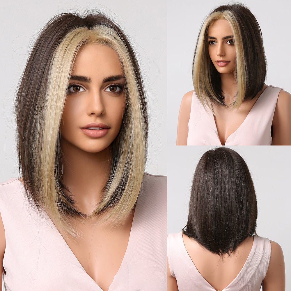 Bob Highlight Synthetic Wig - HairNjoy