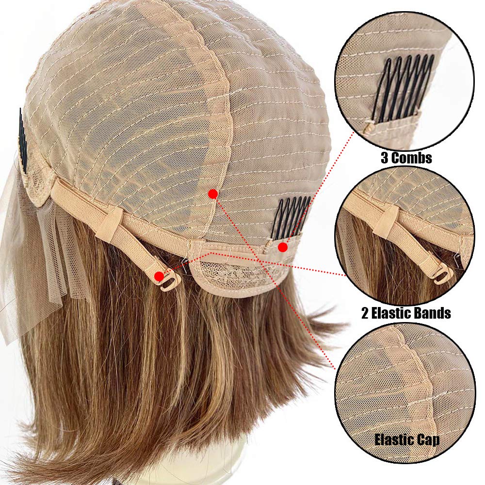 Bob Ombre Ash Blonde Human Hair Lace Frontal Wig - HairNjoy