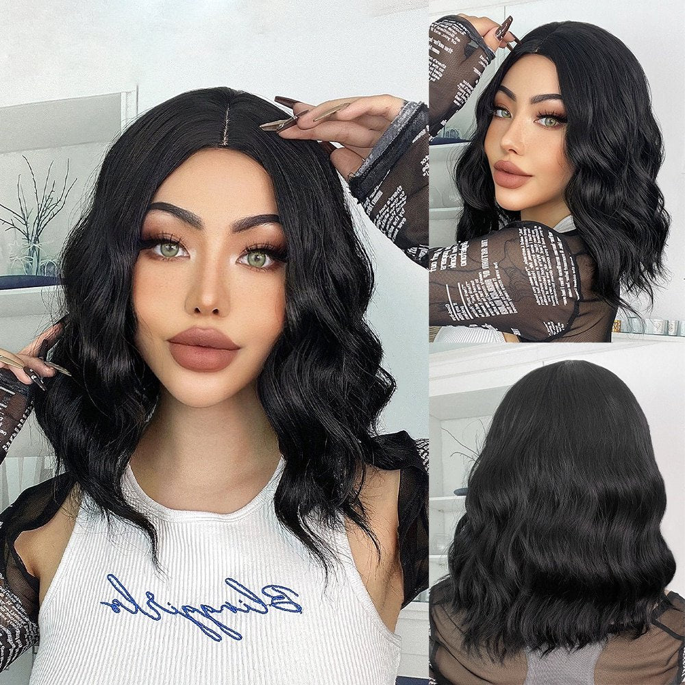 Bob Wavy Black Wig - HairNjoy