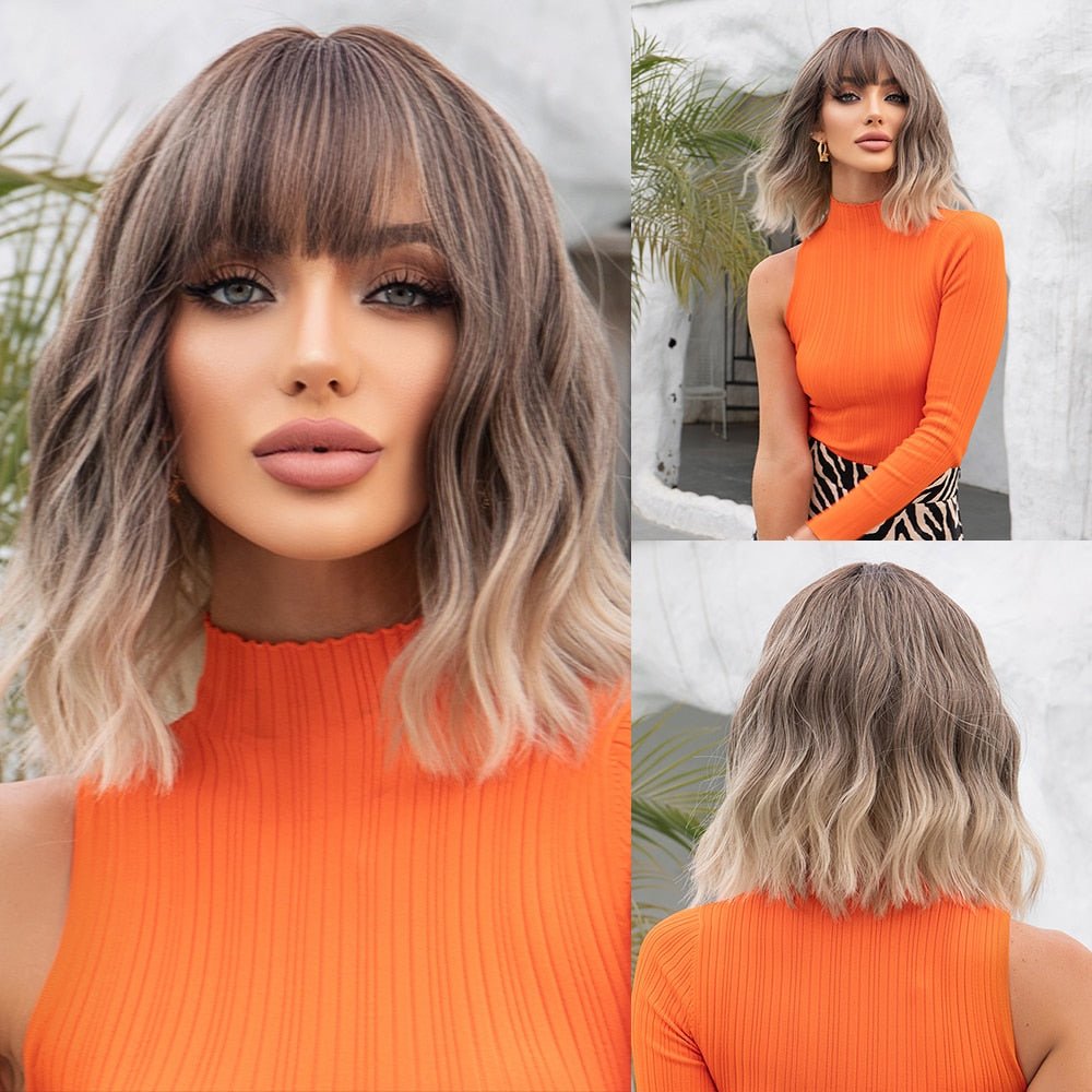 Bob Wavy Synthetic Wig - HairNjoy