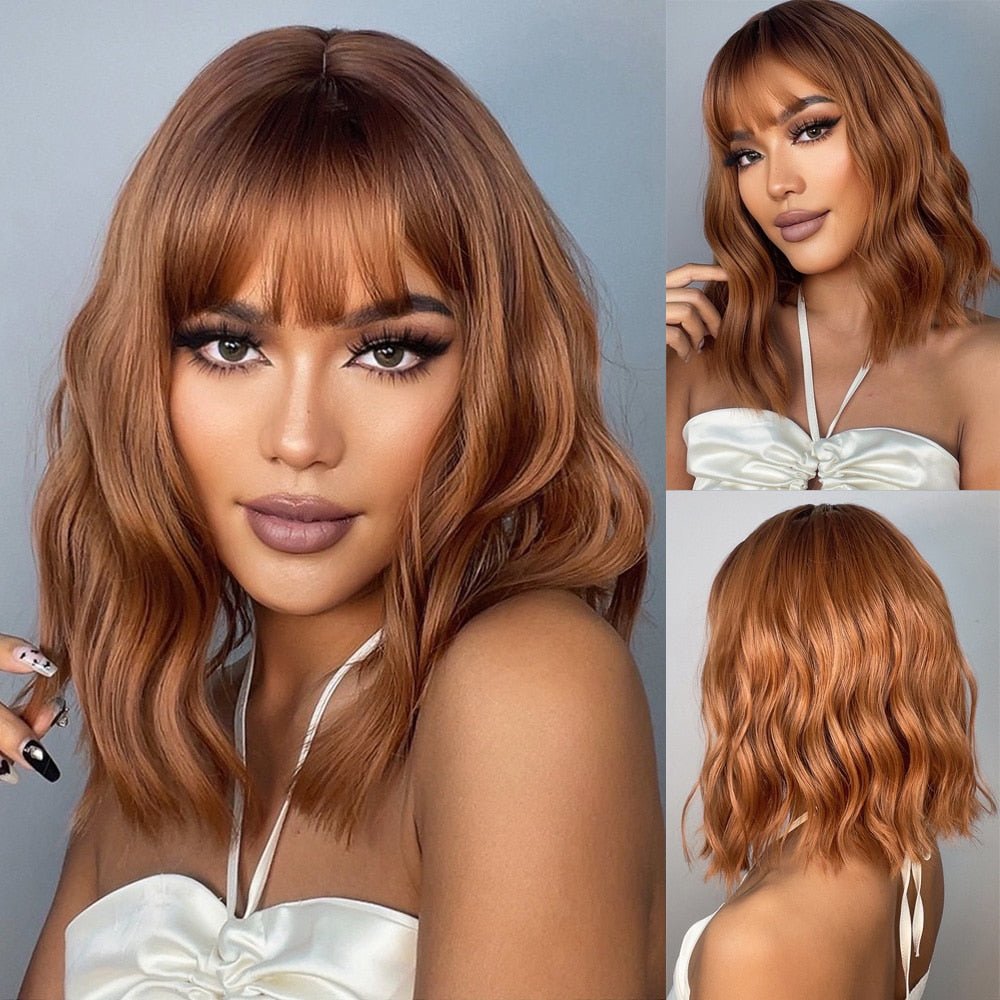 Bob Wavy Synthetic Wig - HairNjoy