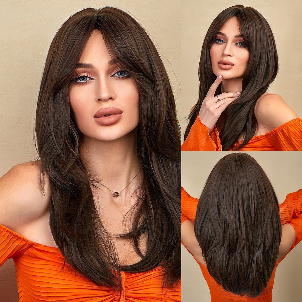 Brown Layered Wig - HairNjoy