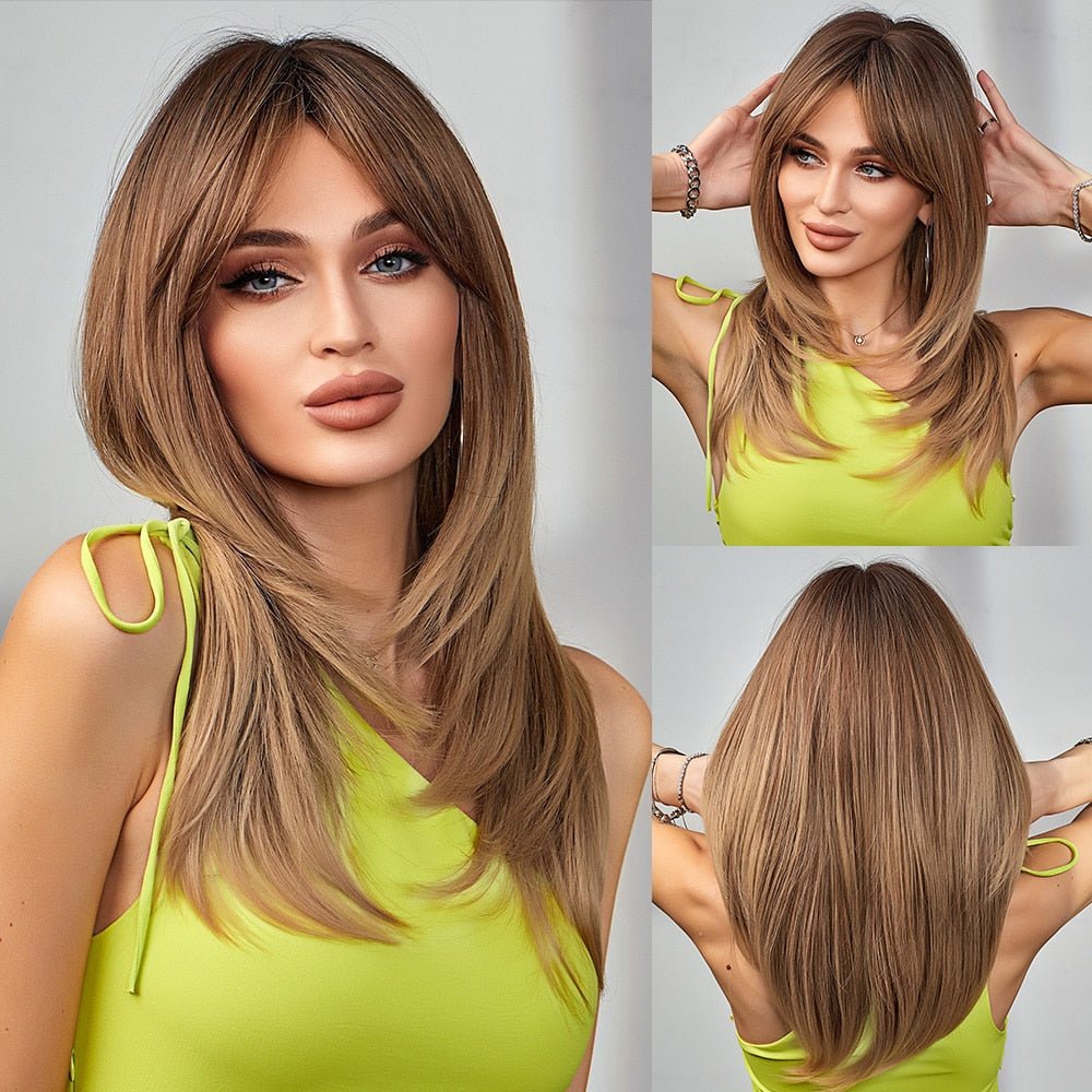 Brown Layered Wigs - HairNjoy