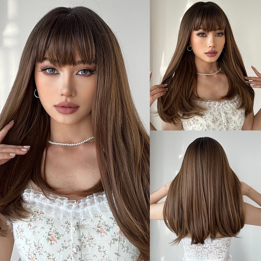 Brown Straight Wigs - HairNjoy