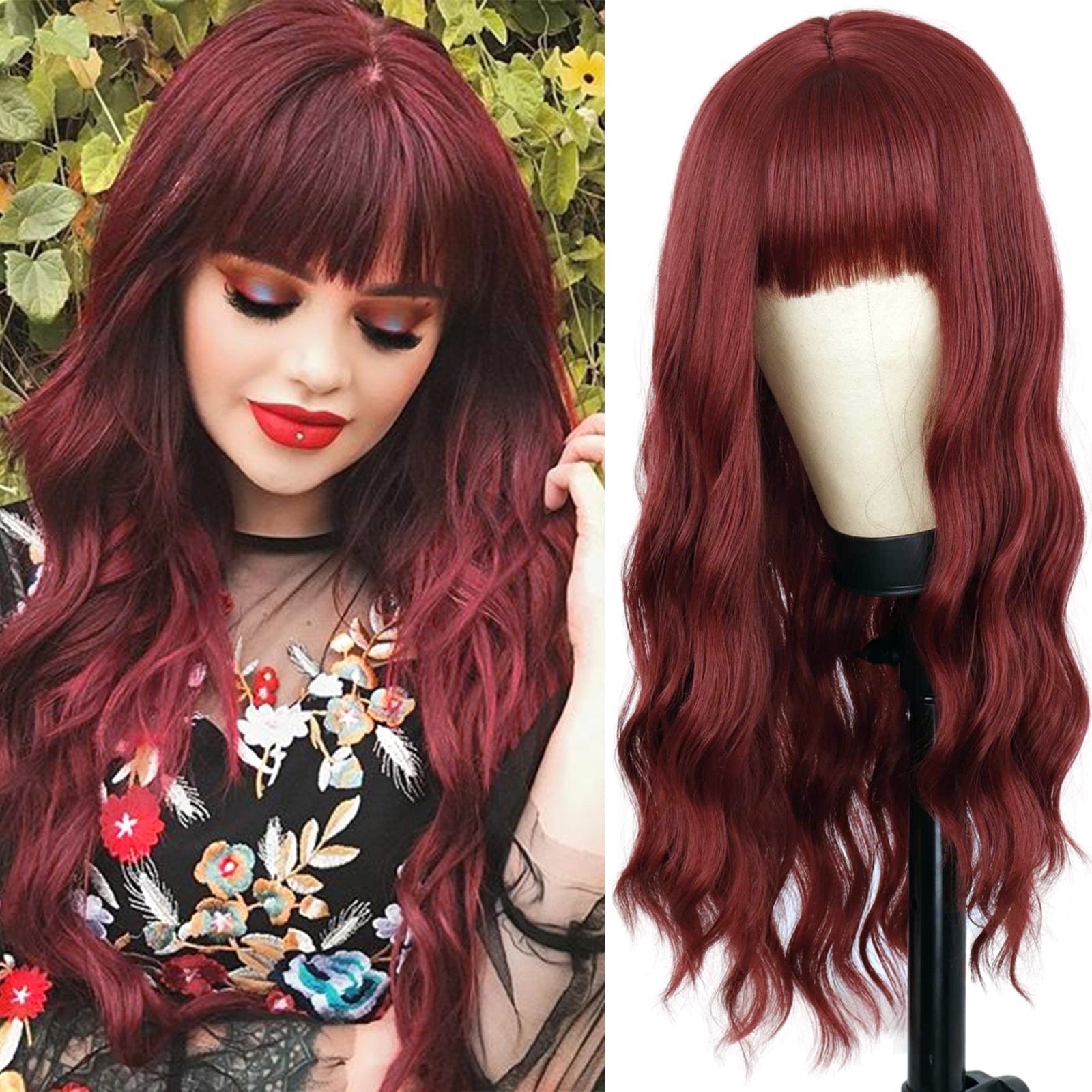 Burgundy Synthetic Wigs - HairNjoy
