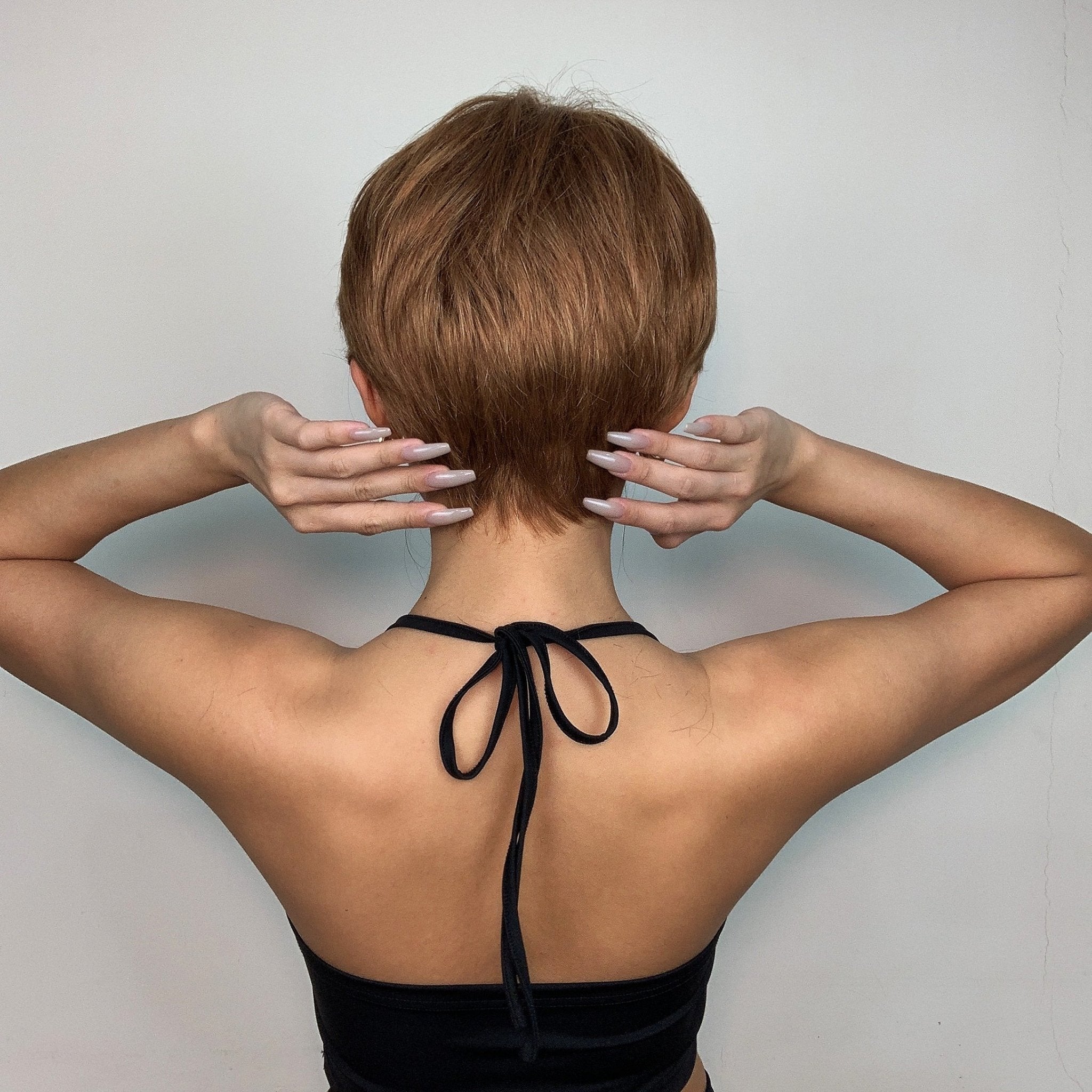 Chestnut Brown Pixie Cut Wig with Bangs - HairNjoy