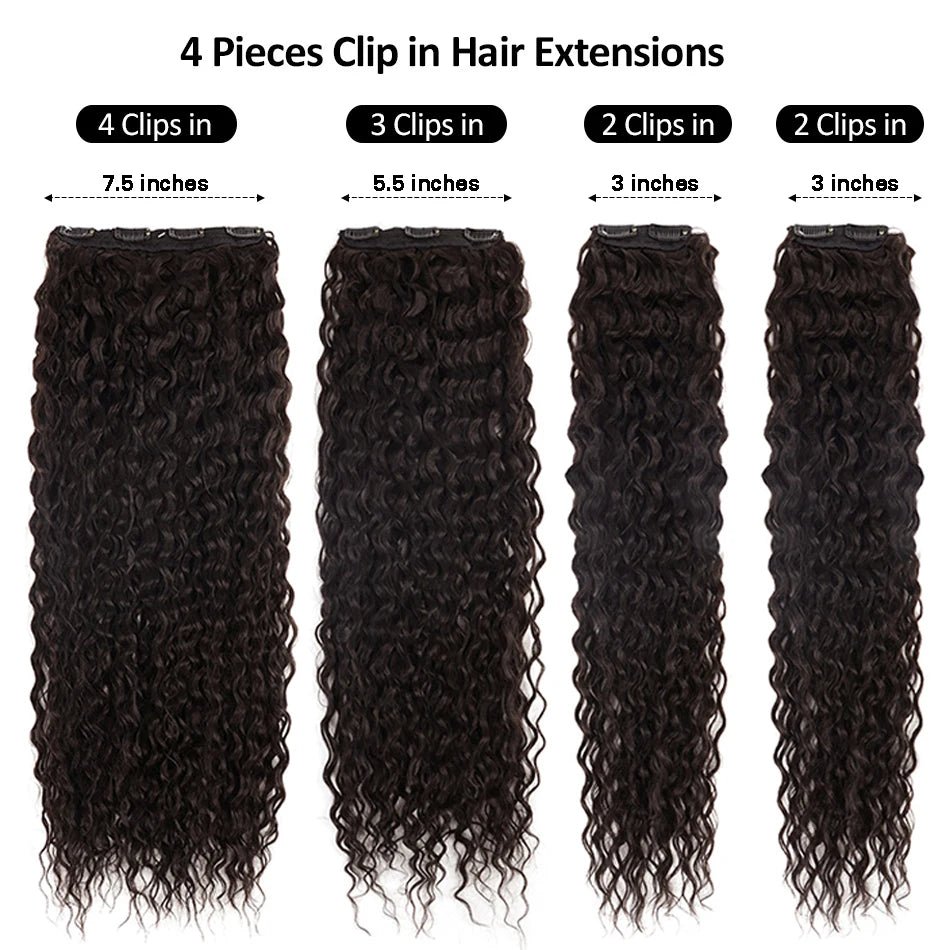 Curly Clip-In Hair Extensions Thick Hairpieces - HairNjoy