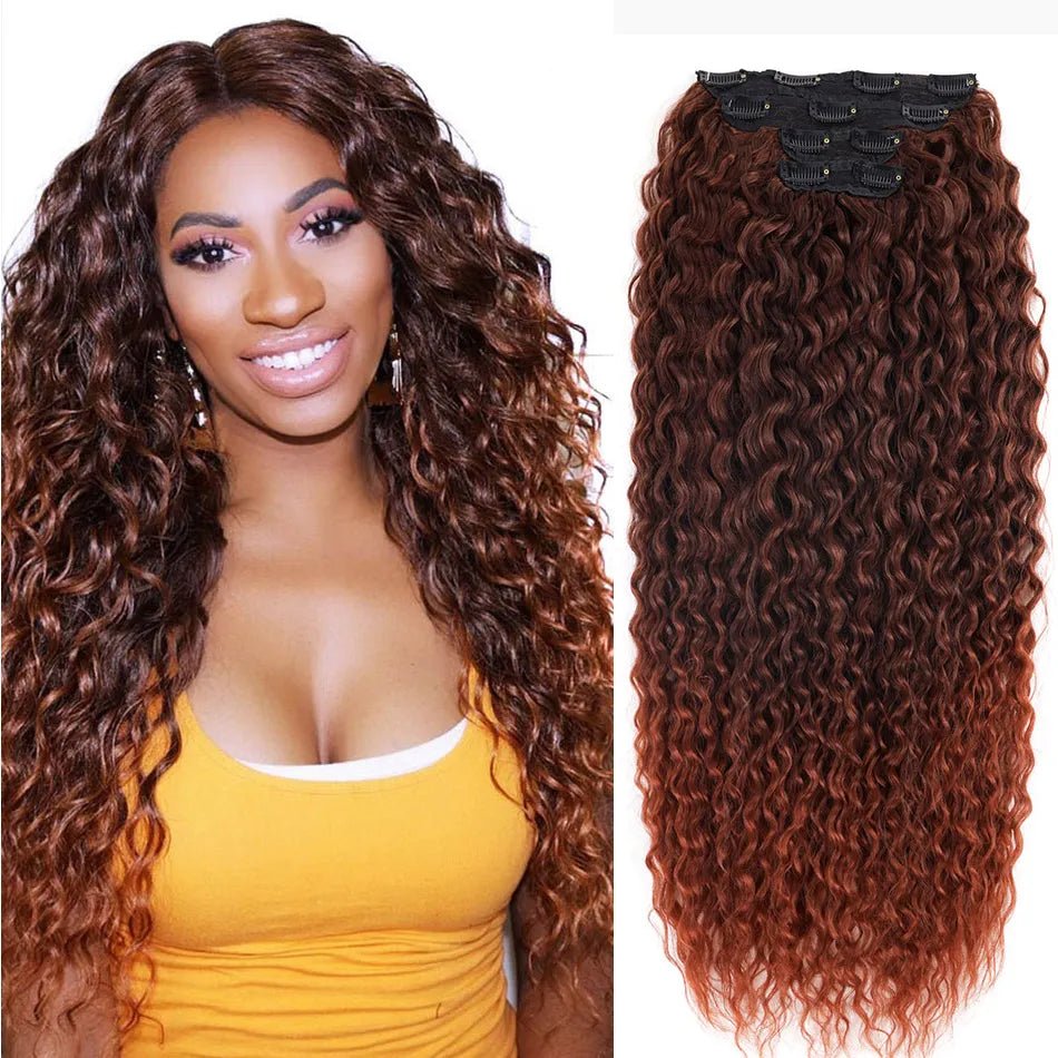 Curly Clip-In Hair Extensions Thick Hairpieces - HairNjoy