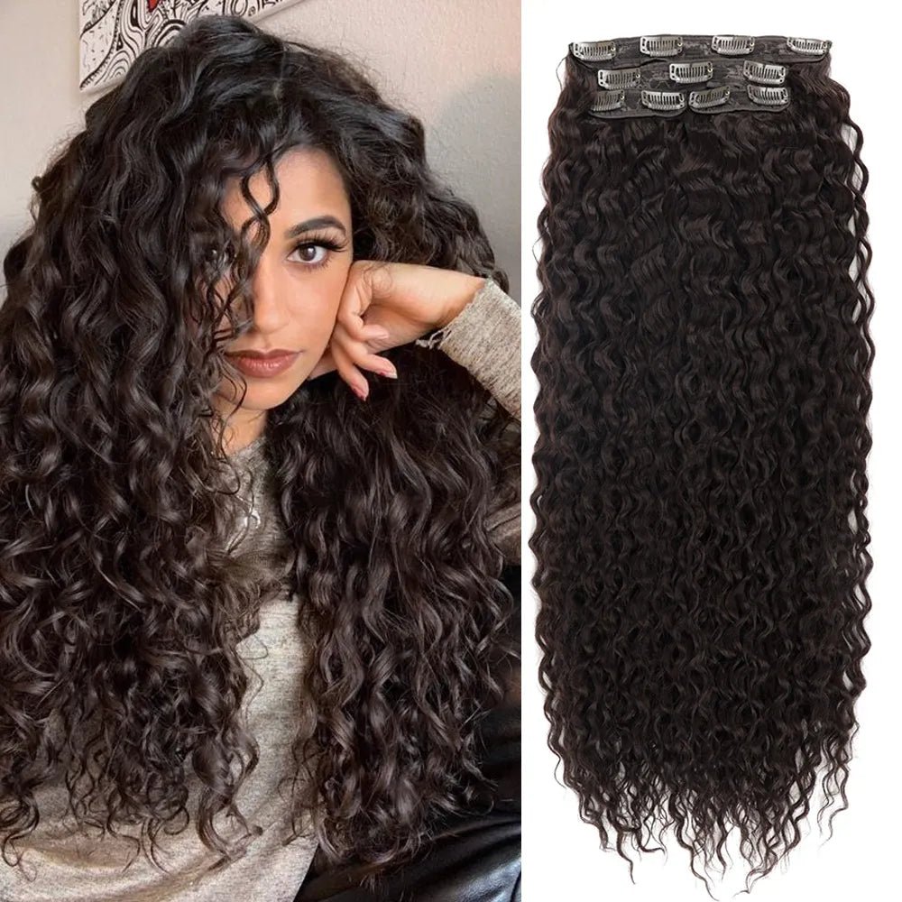 Curly Clip-In Hair Extensions Thick Hairpieces - HairNjoy