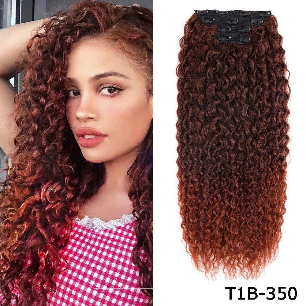 Curly Clip-In Hair Extensions Thick Hairpieces - HairNjoy