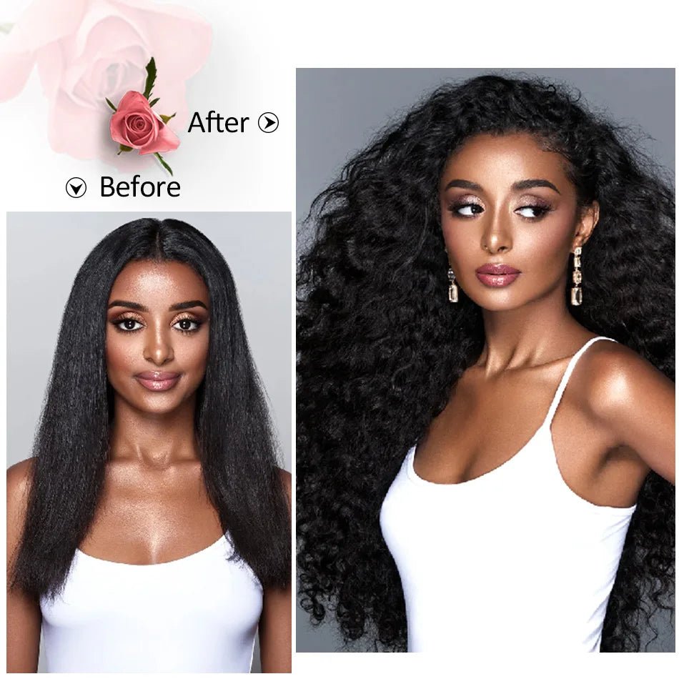 Curly Clip-In Hair Extensions Thick Hairpieces - HairNjoy