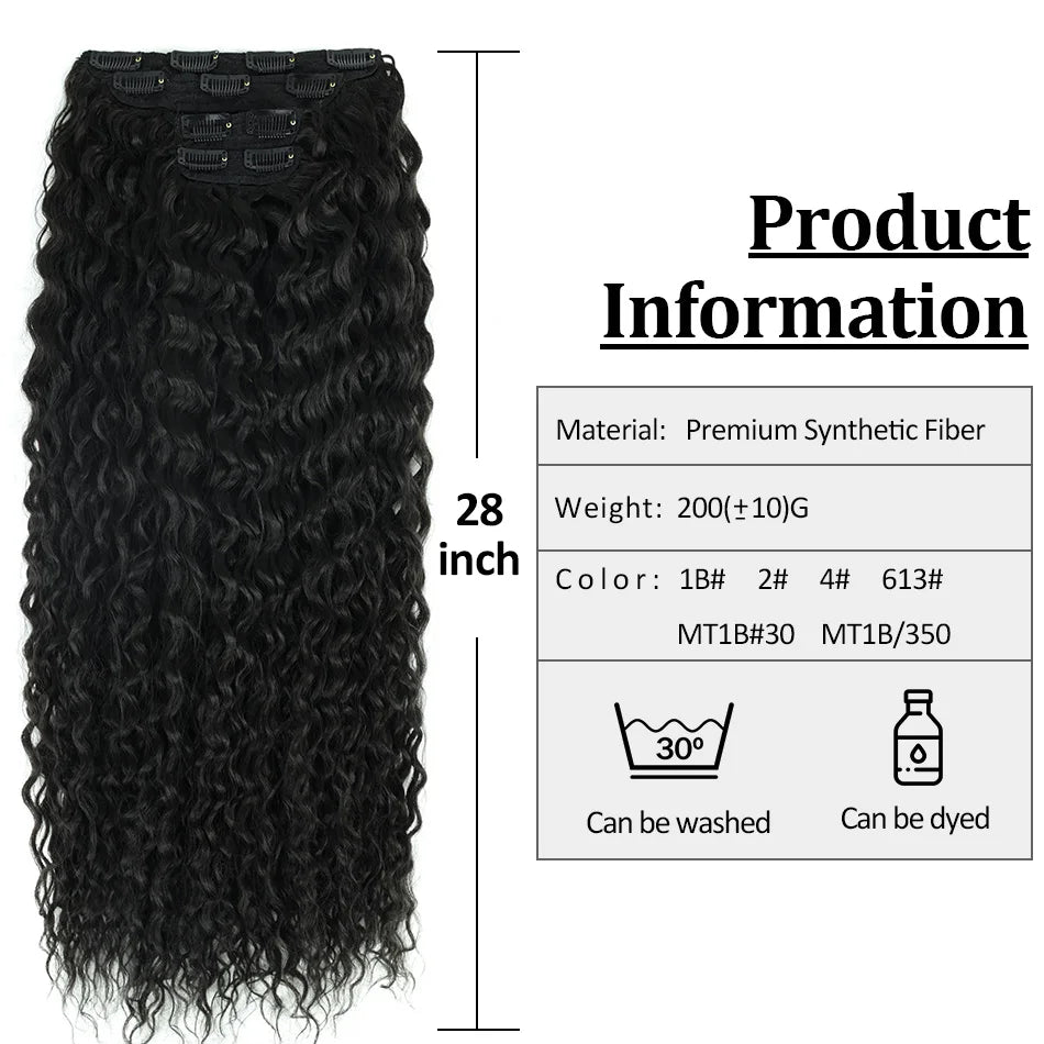 Curly Clip-In Hair Extensions Thick Hairpieces - HairNjoy