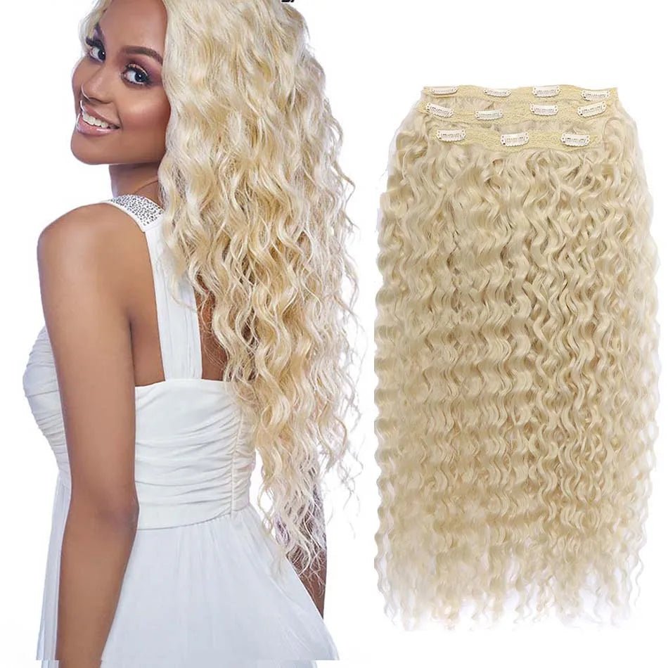 Curly Clip-In Hair Extensions Thick Hairpieces - HairNjoy