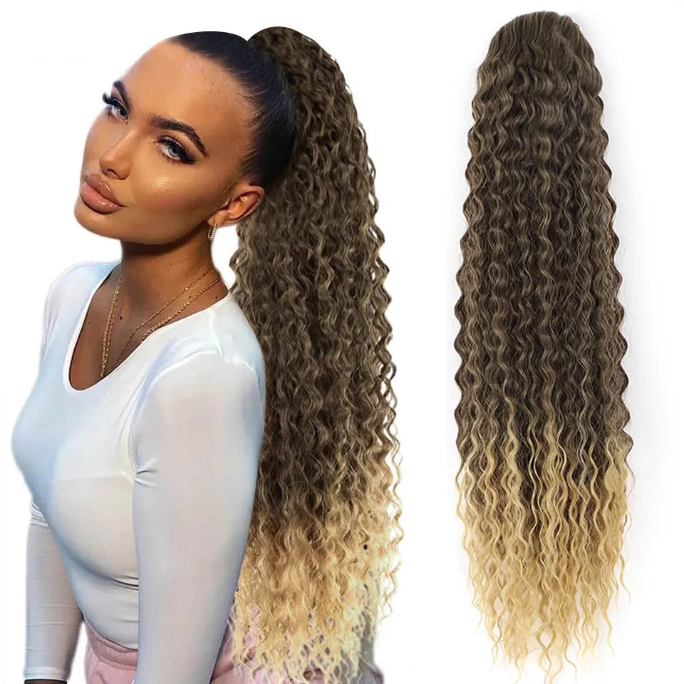 Curly Synthetic Drawstring Ponytail Clip-In Hair Extension - HairNjoy