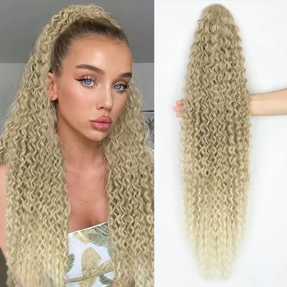 Curly Synthetic Drawstring Ponytail Clip-In Hair Extension - HairNjoy