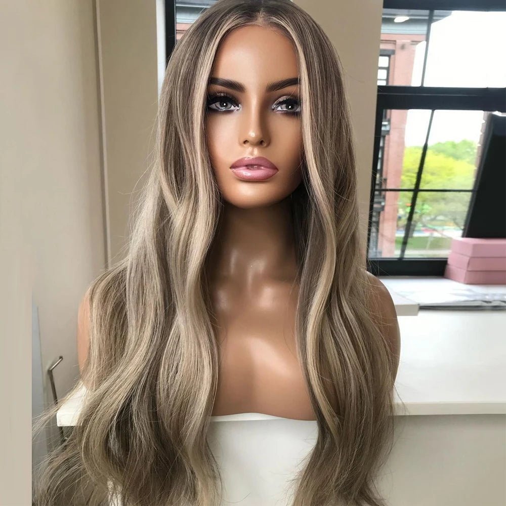 Dark Ash Blonde Highlights HD Full Lace Human Hair - HairNjoy