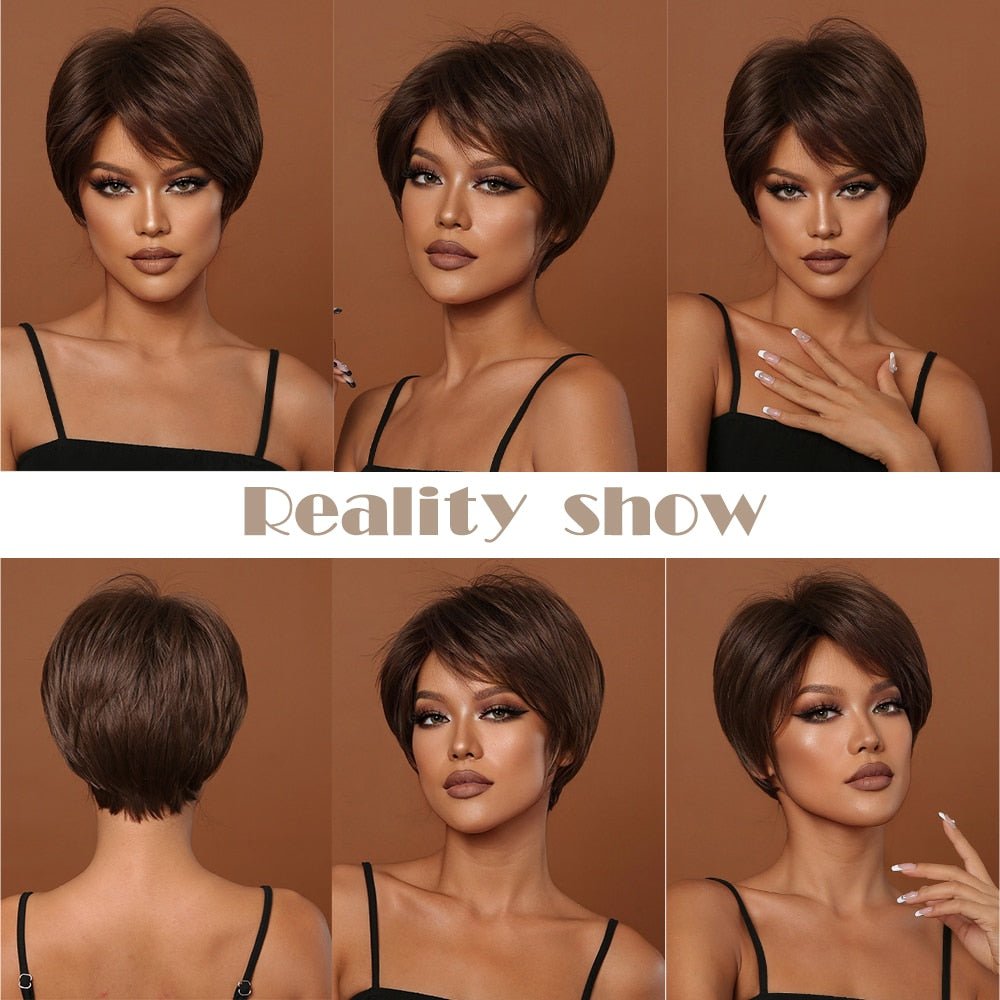 Dark Brown Pixie Cut Wig - HairNjoy