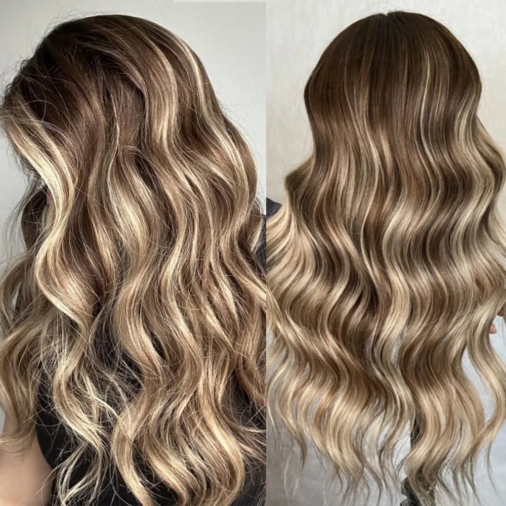 Full Lace Front Brunette Balayage Remy Human Hair - HairNjoy