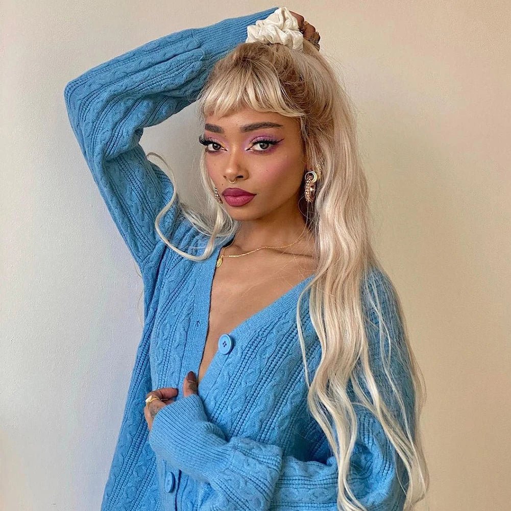 Full Lace Human Hair with Bangs - HairNjoy