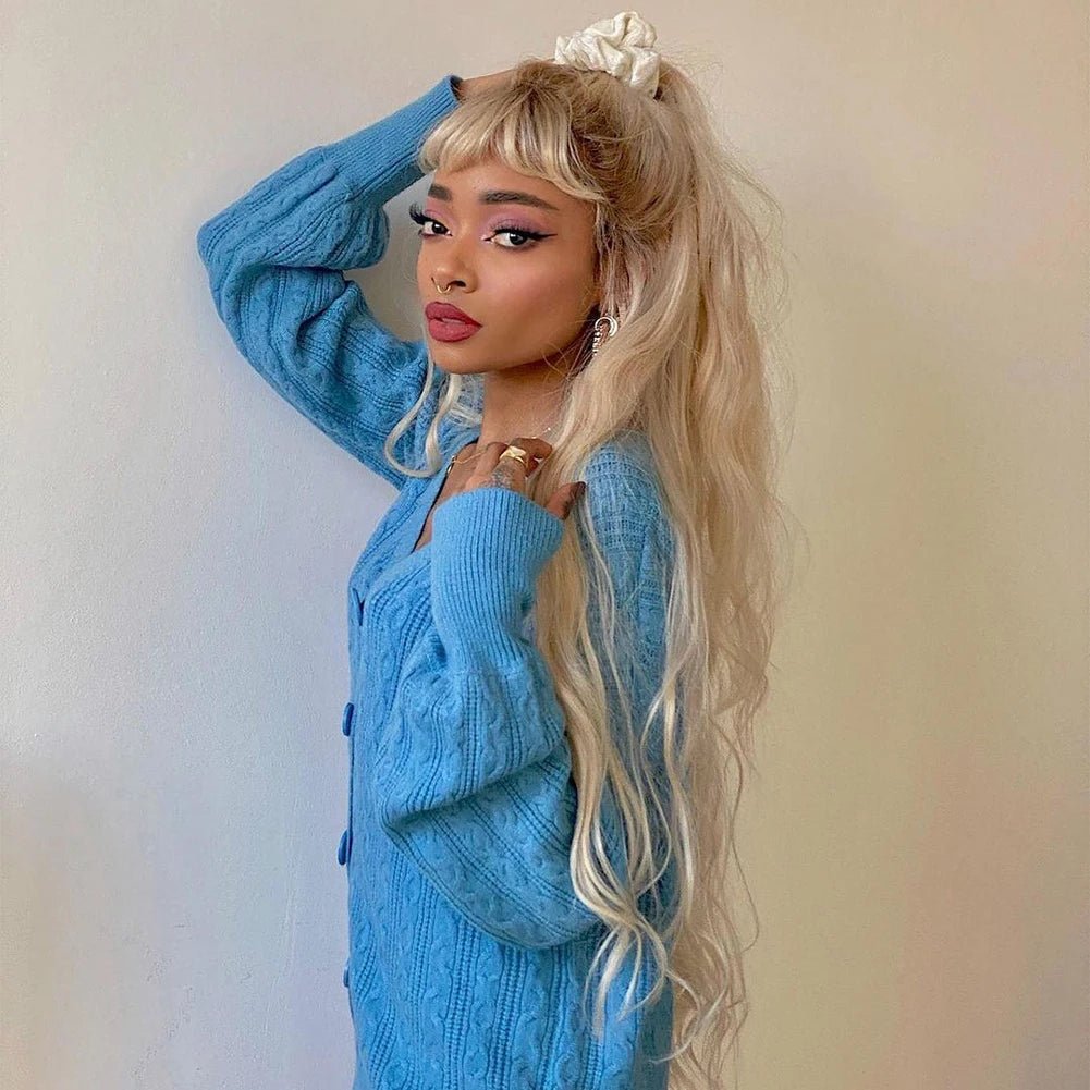 Full Lace Human Hair with Bangs - HairNjoy