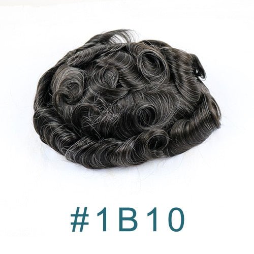 Full Thin Skin Capillary Prosthesis Human Hair Replacement Men Toupee - HairNjoy