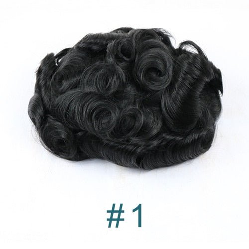 Full Thin Skin Capillary Prosthesis Human Hair Replacement Men Toupee - HairNjoy