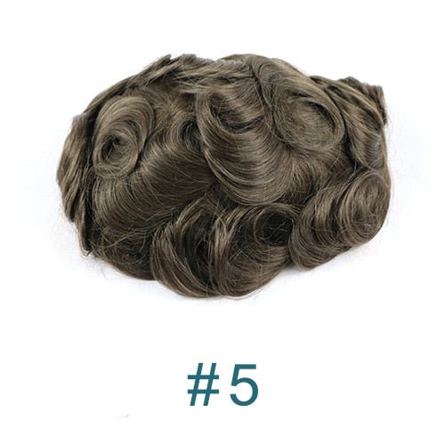 Full Thin Skin Capillary Prosthesis Human Hair Replacement Men Toupee - HairNjoy