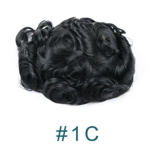 Full Thin Skin Capillary Prosthesis Human Hair Replacement Men Toupee - HairNjoy