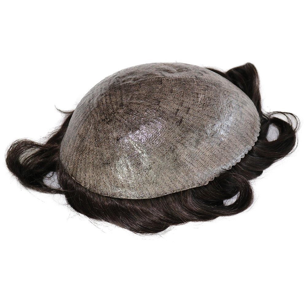 Full Thin Skin Capillary Prosthesis Human Hair Replacement Men Toupee - HairNjoy