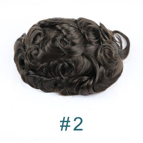 Full Thin Skin Capillary Prosthesis Human Hair Replacement Men Toupee - HairNjoy