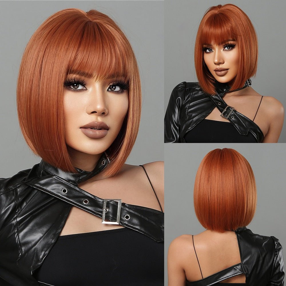 Ginger Synthetic Wigs with Bangs - HairNjoy