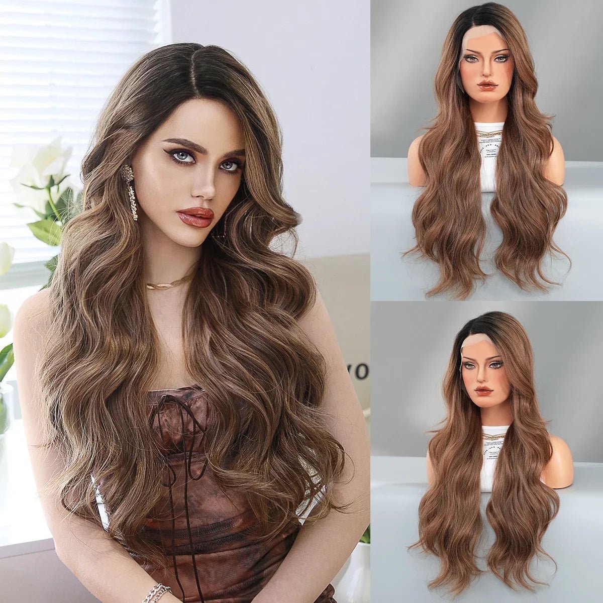 Glamorous Curls: Long Wavy Synthetic Wig - HairNjoy