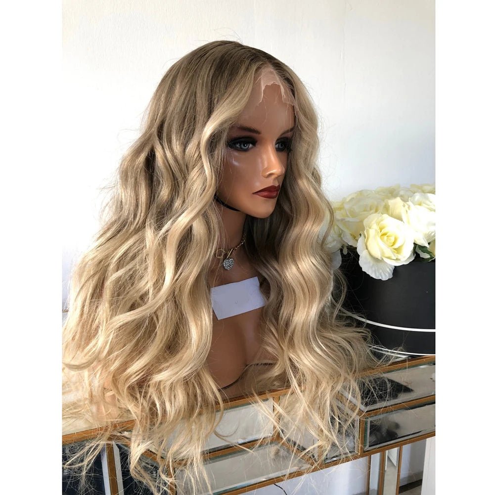 Highlights Wavy Full Lace Human Hair Wigs - HairNjoy