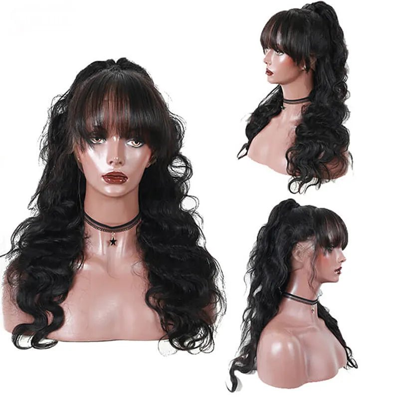 Lace Front Wig Human Hair Wigs With Bangs - HairNjoy