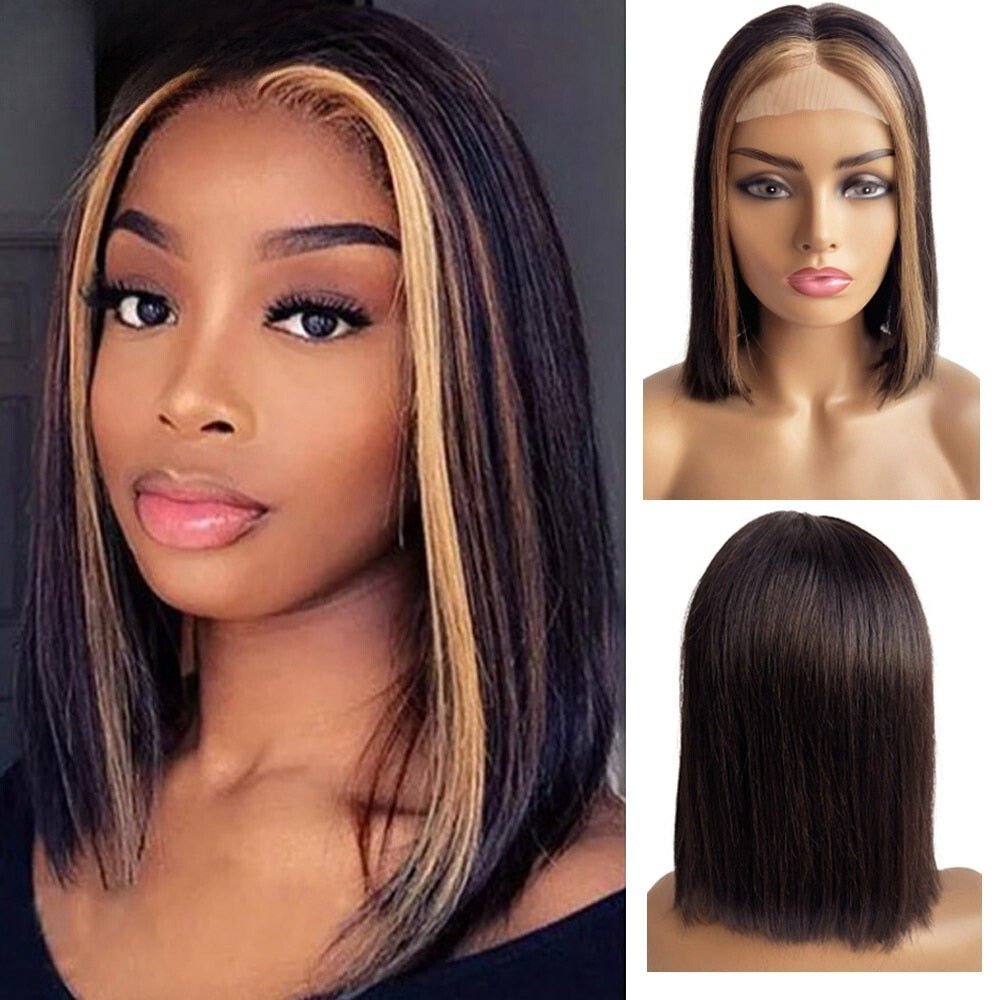 Lace Swiss Dark Brown High Light Wigs - HairNjoy