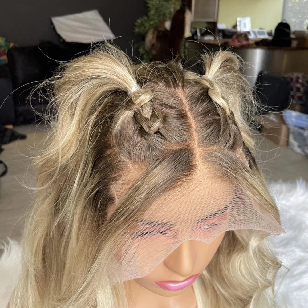 Light Ash Blonde Human Hair Lace Front Wig - HairNjoy