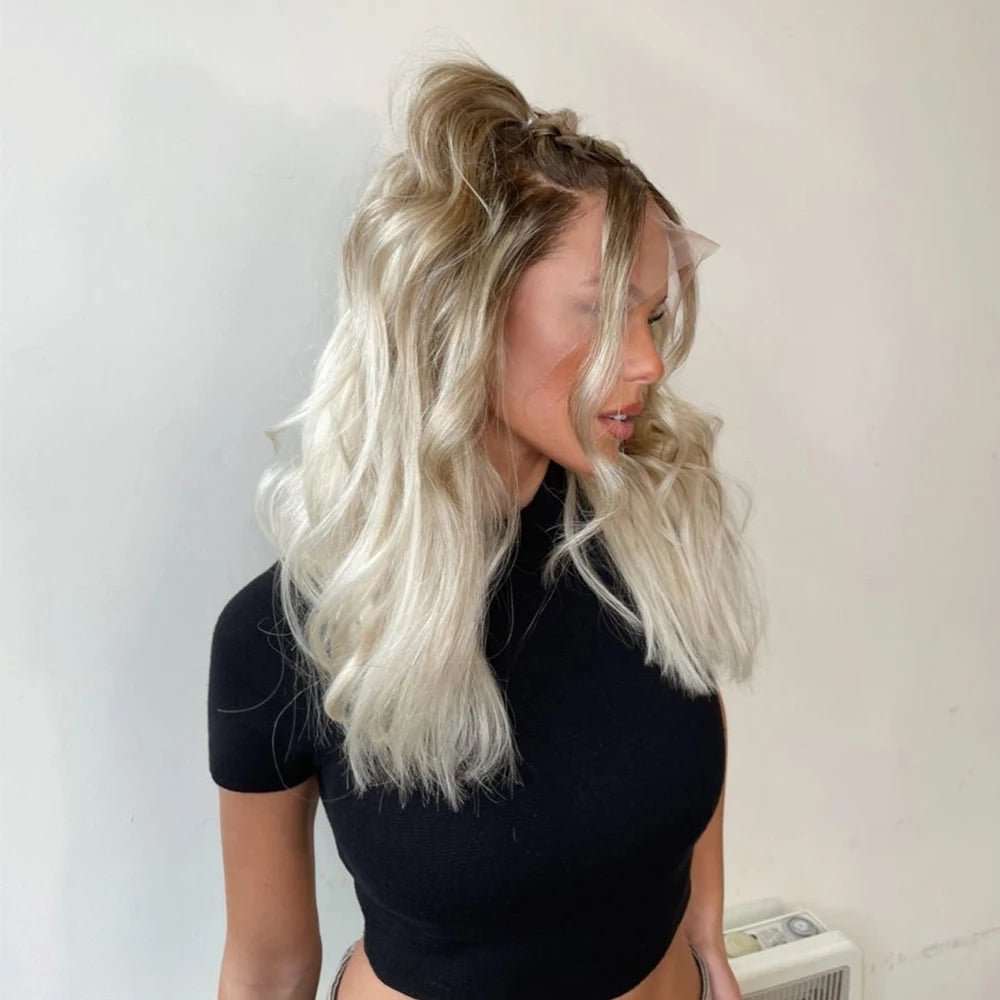 Light Ash Blonde Human Hair Lace Front Wig - HairNjoy