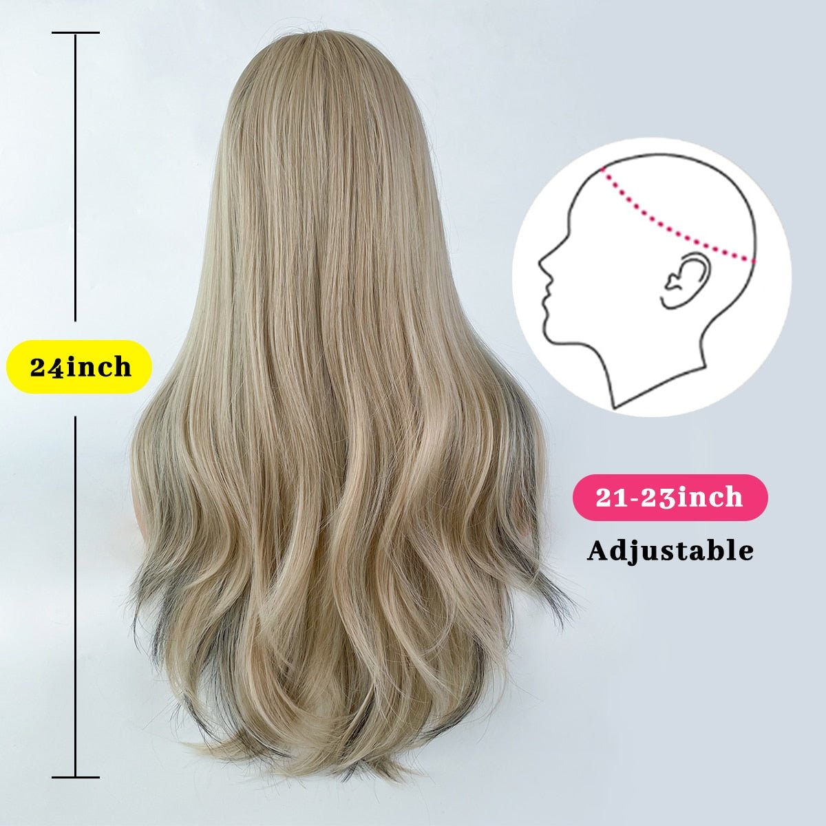 Long Curly Blonde with High light Black Wigs - HairNjoy