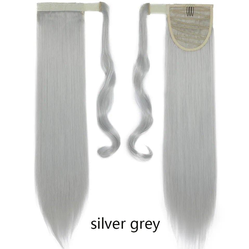 Long Straight Wrap Around Clip Ponytail Hair Extension - HairNjoy